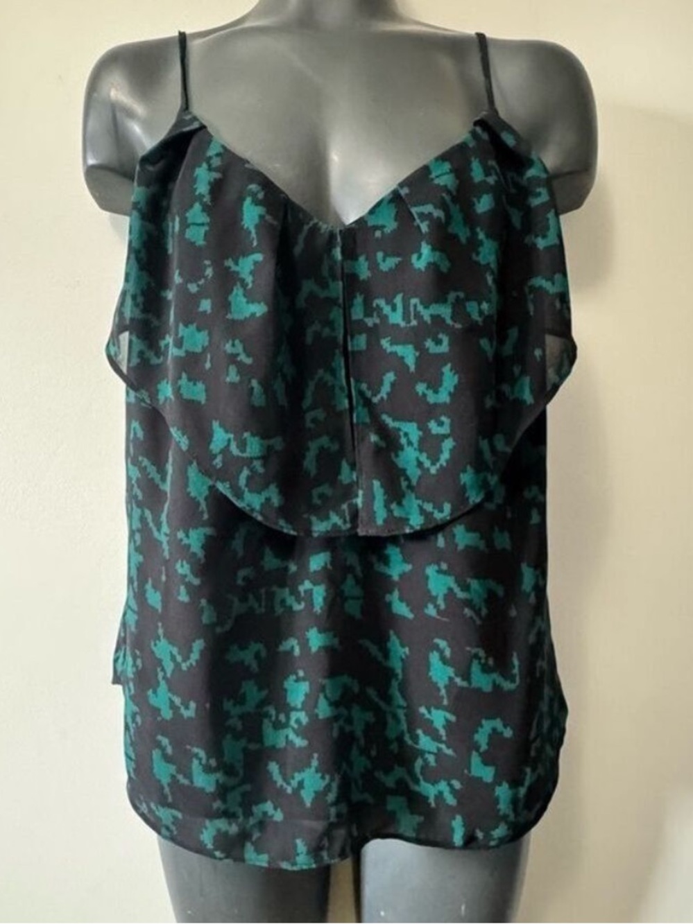 Guess Top Camisole Green Black Small